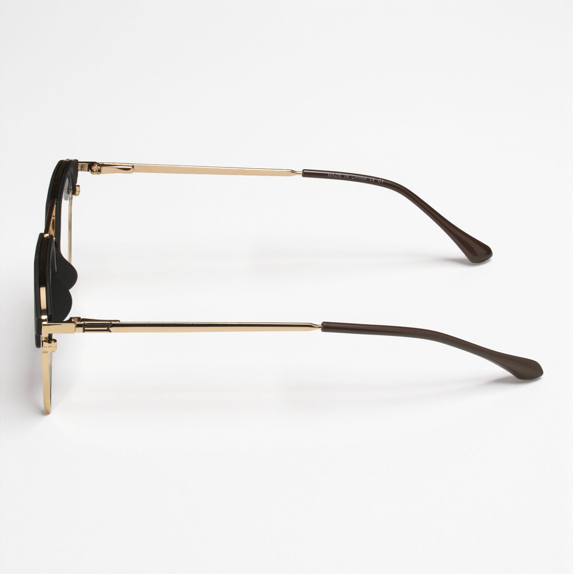 Lightweight Matte Black & Gold Square Prescription Eyeglasses Modern Style – Eyeglass.pk