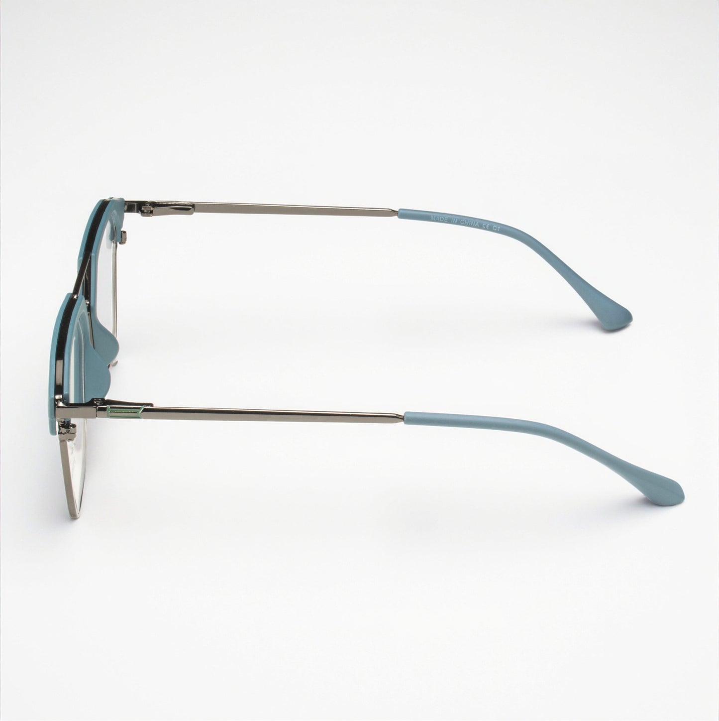 Lightweight Matte Light Blue Square Eyeglasses with Fixed Nose Pads – Eyeglass.pk