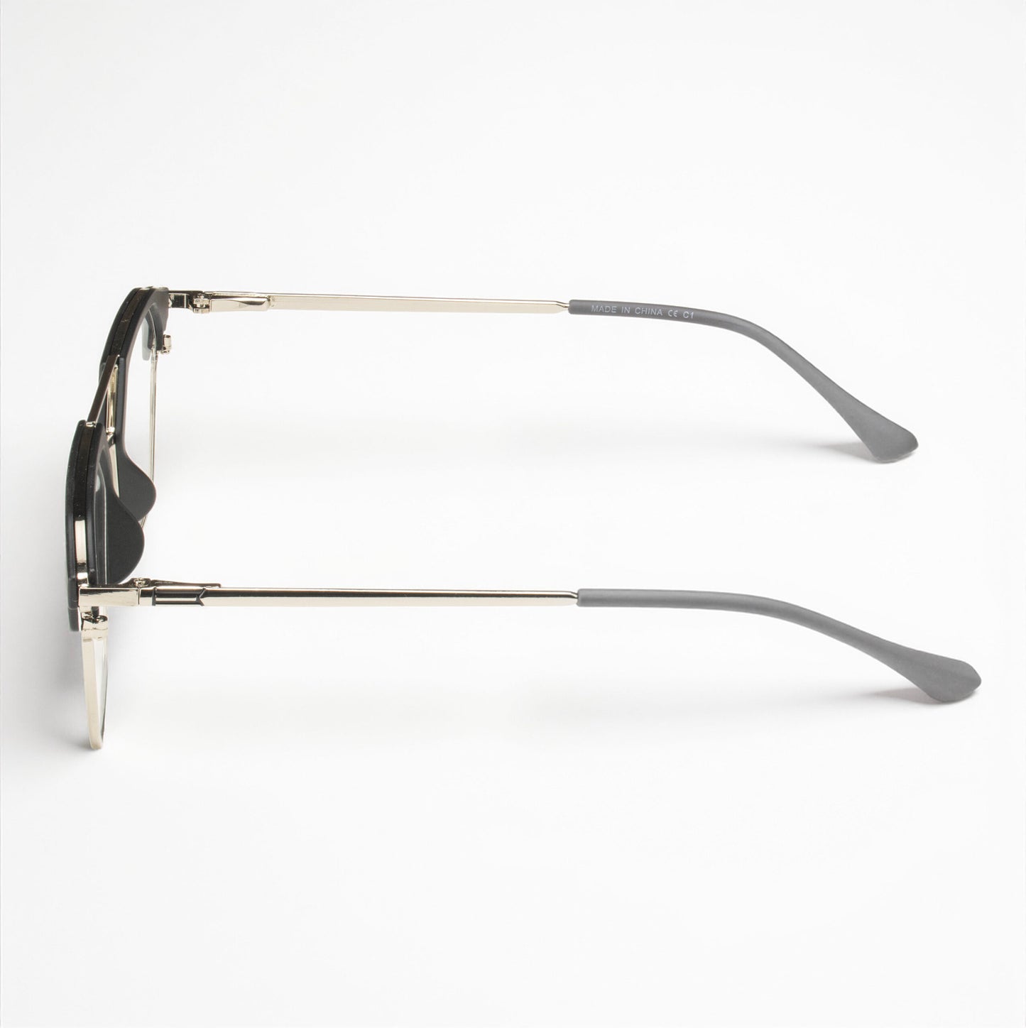 Lightweight Black & Silver Square Eyeglass Frame for Men and Women