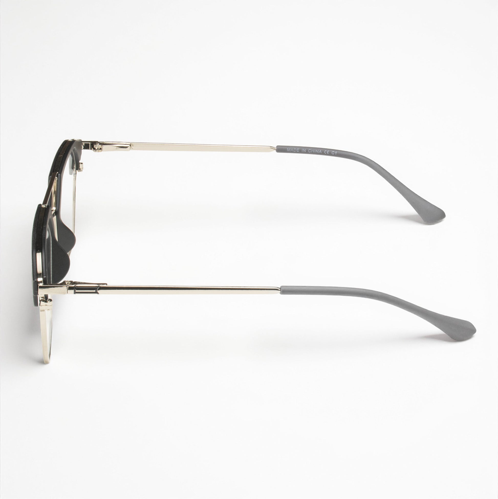 Lightweight Black & Silver Square Eyeglass Frame for Men and Women