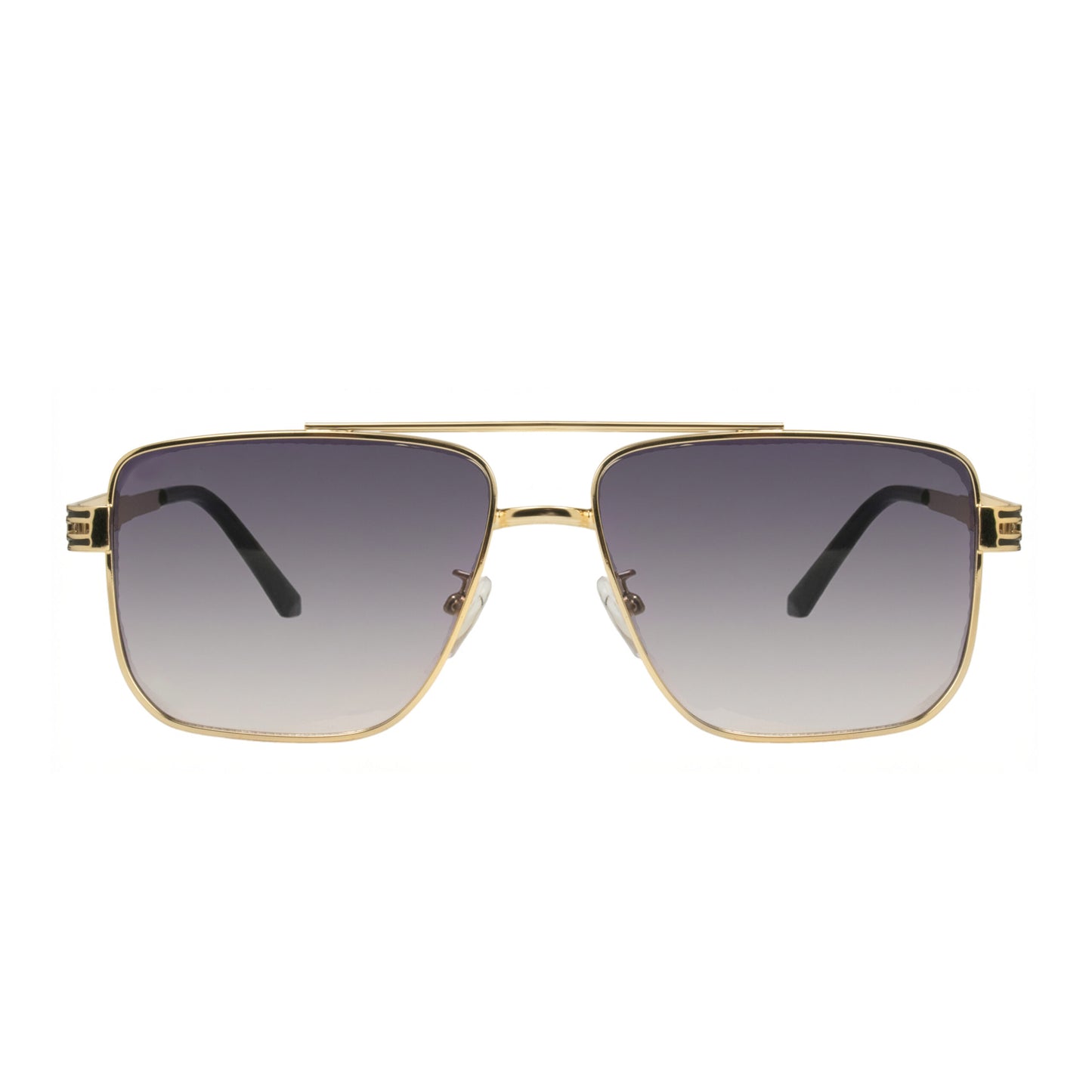 Front view luxury gold sunglasses with UV protected gradient lenses Pakistan