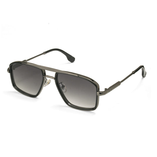 Titan Grey aviator sunglasses gunmetal square frame double bridge design