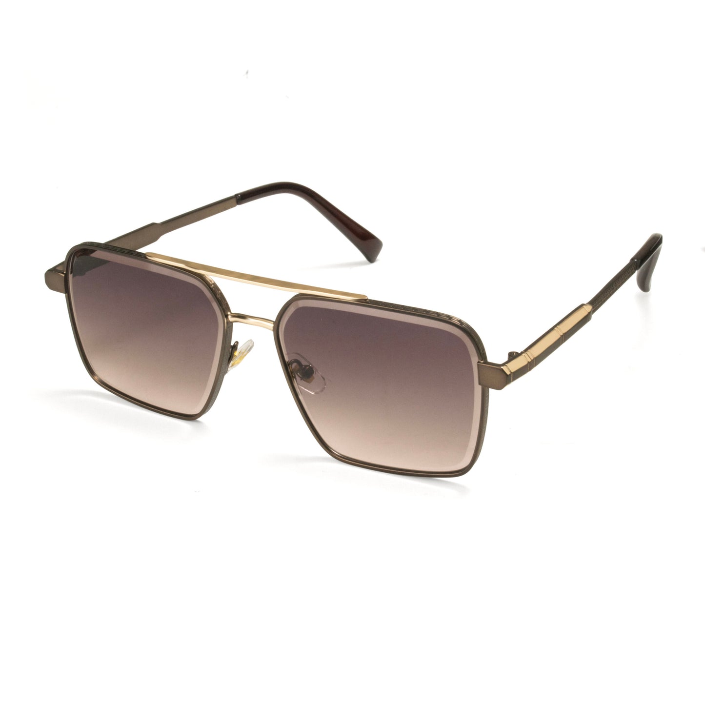 Bronze Luxe Square Gradient Sunglasses front view with premium bronze frame and UV protected lenses in Pakistan