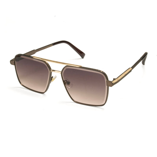 Bronze Luxe Square Gradient Sunglasses front view with premium bronze frame and UV protected lenses in Pakistan