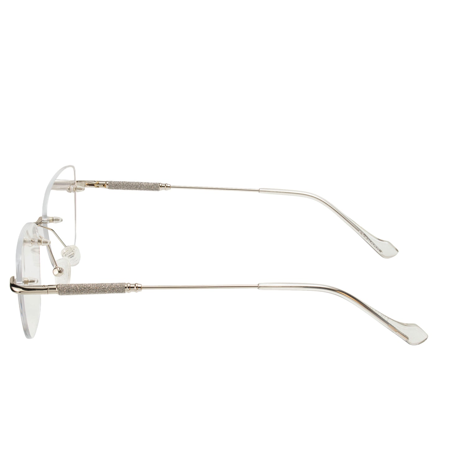 Side view of Longines 5028 eyeglasses featuring slim metal temples and nose pads