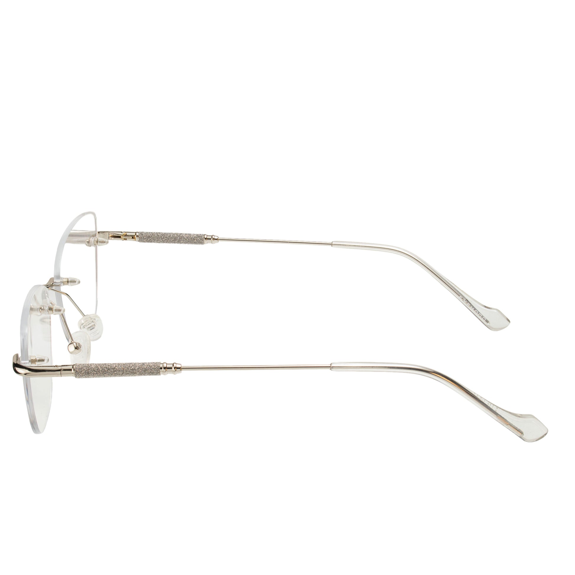 Side view of Longines 5028 eyeglasses featuring slim metal temples and nose pads