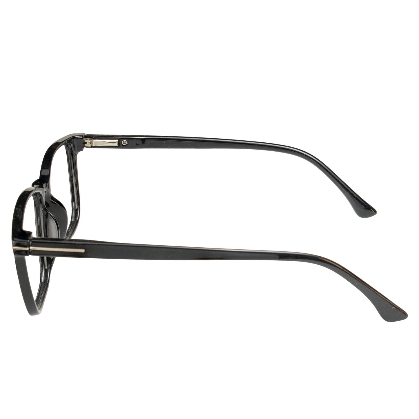 Stylish unisex square eyeglasses Black Panther – side view lightweight temple design
