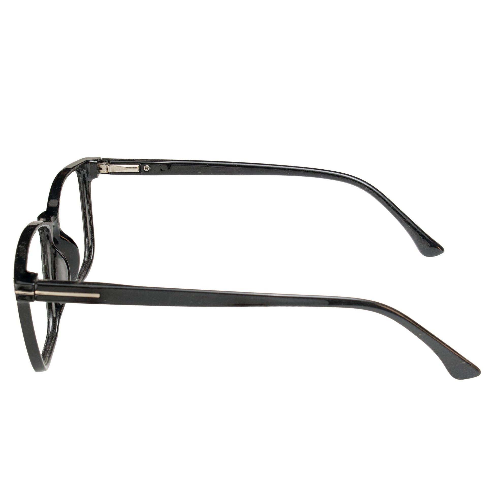 Stylish unisex square eyeglasses Black Panther – side view lightweight temple design