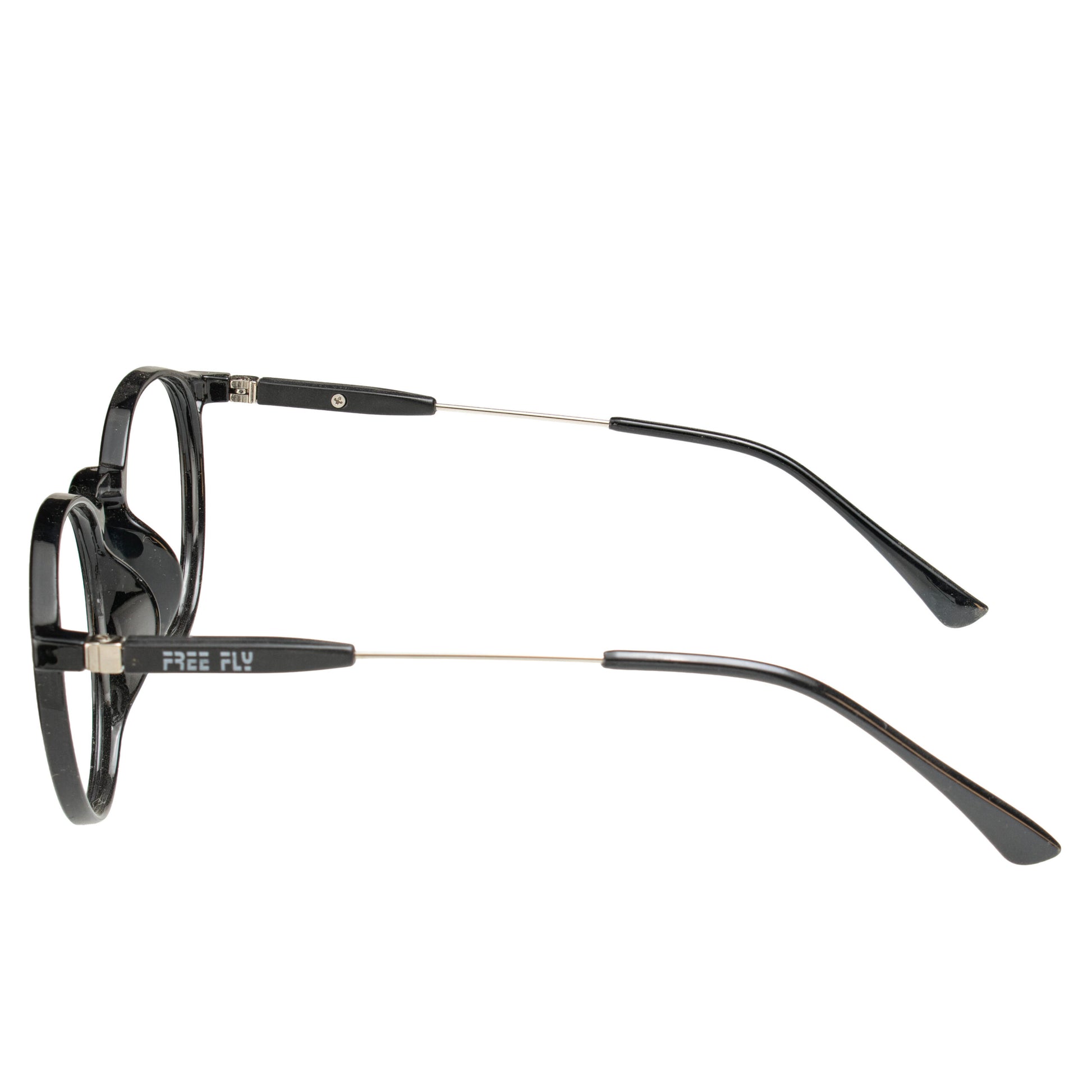 Lightweight round black glasses for men and women – side view acetate frame