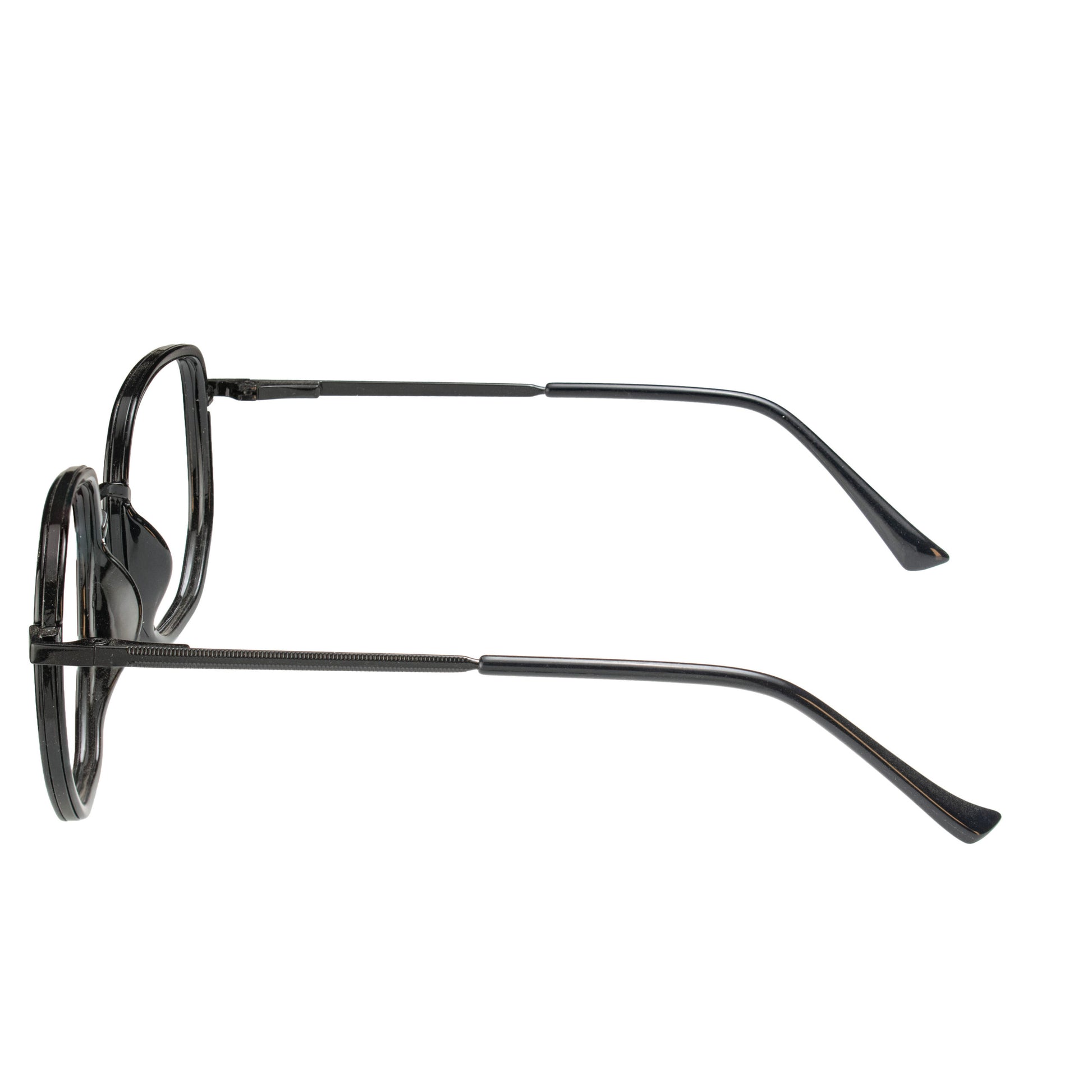 Hexa Classic Black Glasses – premium acetate frame front view unisex eyewear