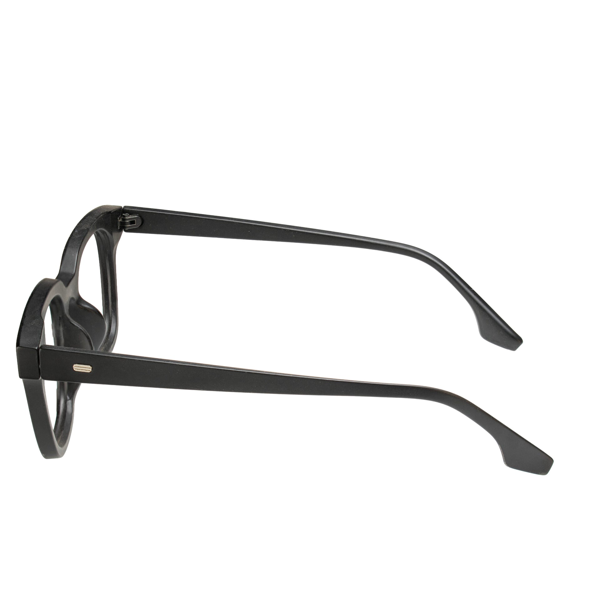 Matte black full rim eyeglasses for men and women – side view lightweight frame