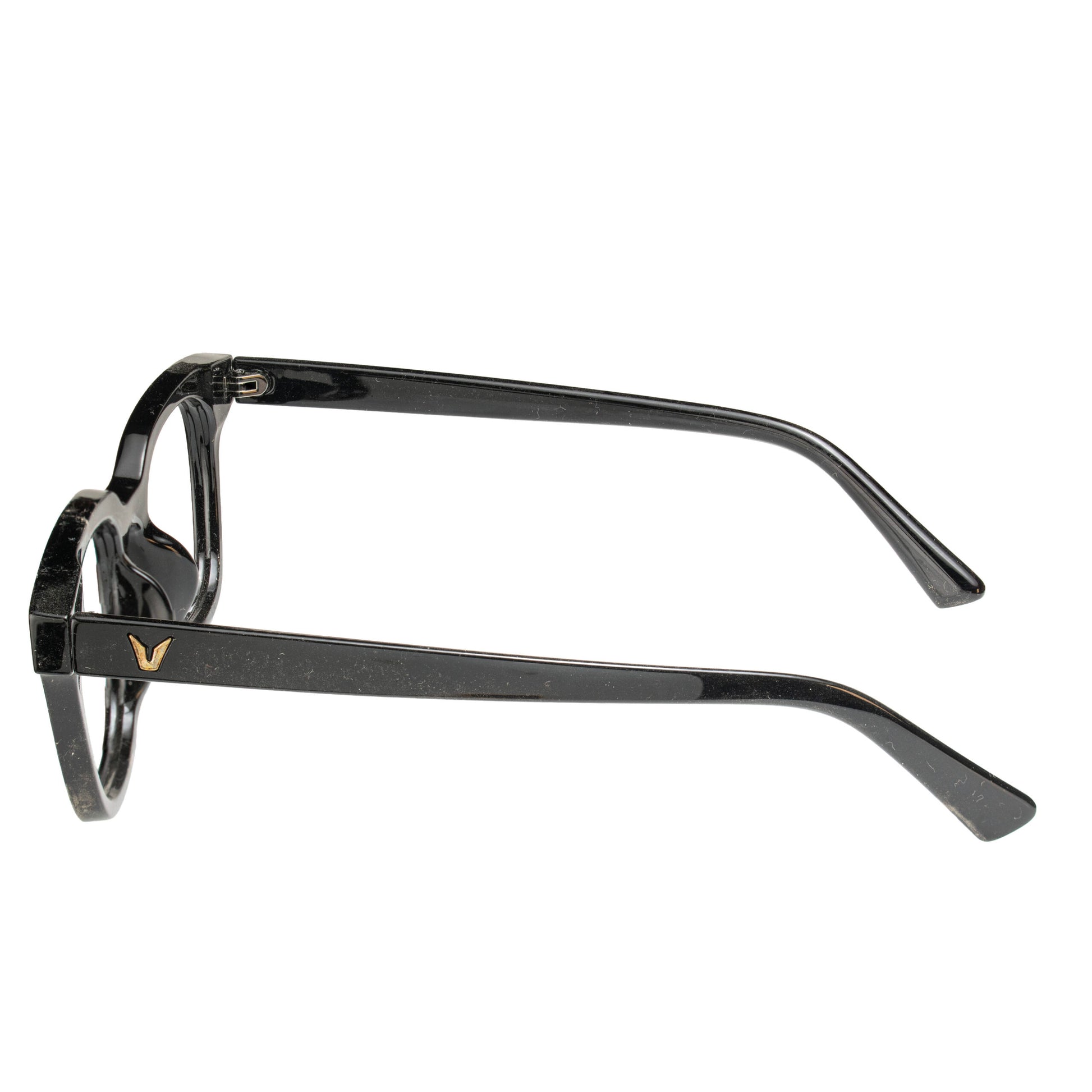 Premium black and gold eyeglasses for men and women – side view lightweight frame