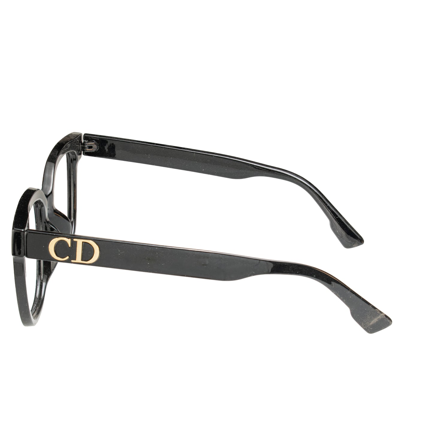Stylish black square eyeglasses Majestic Vision – side view lightweight unisex frame