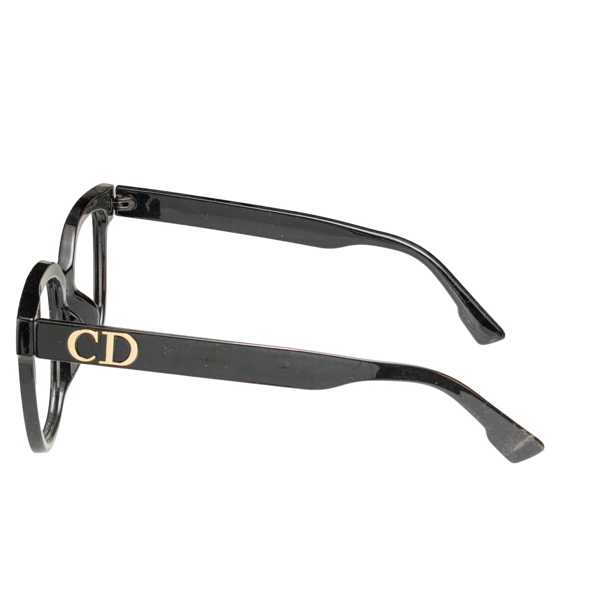 Stylish black square eyeglasses Majestic Vision – side view lightweight unisex frame