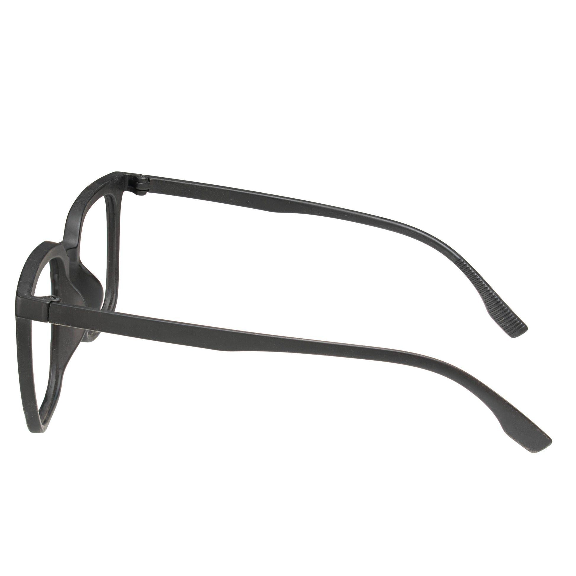 Flexible black square eyeglasses for men and women – side view TR90 durable frame