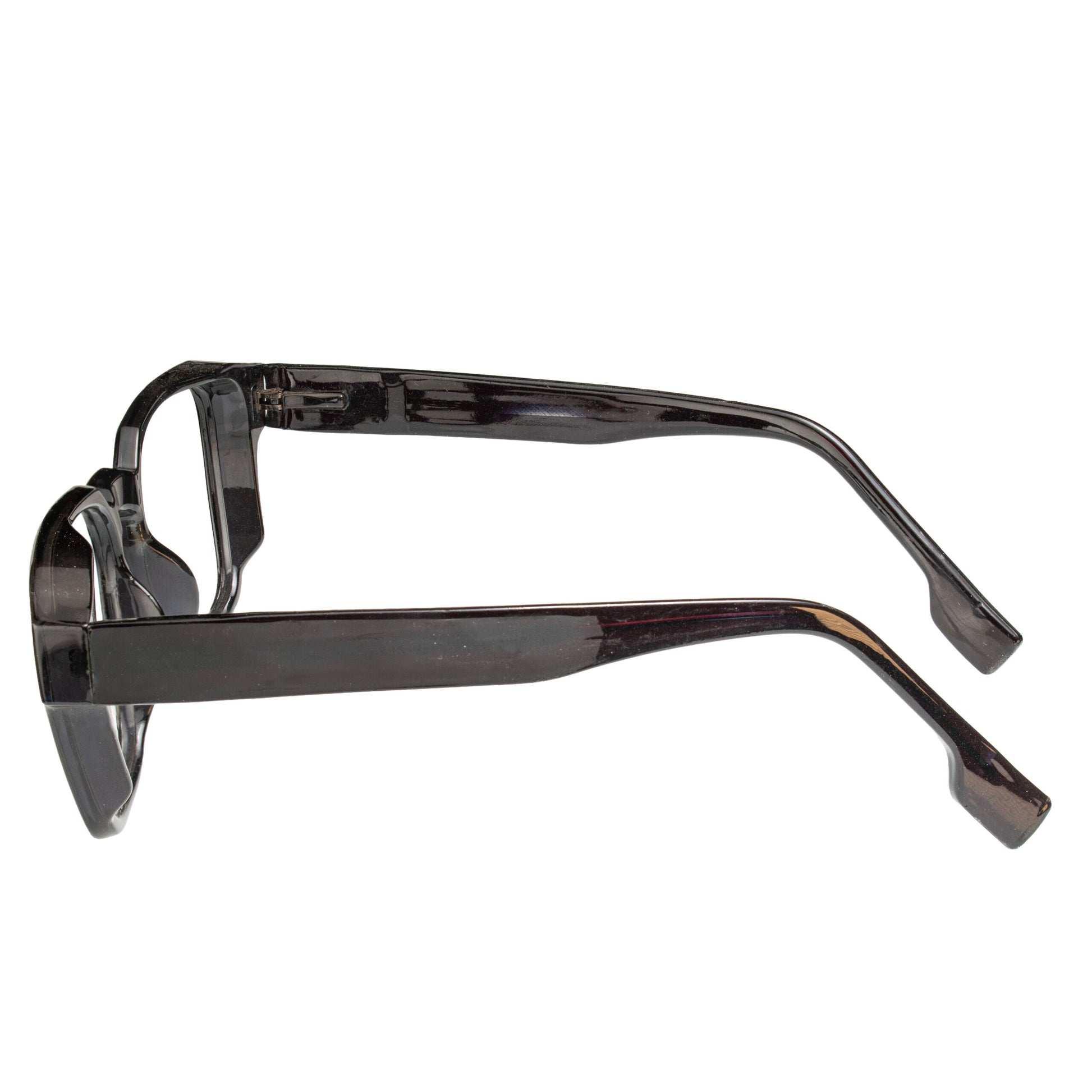 Lightweight black square eyeglasses for men and women – side view durable frame